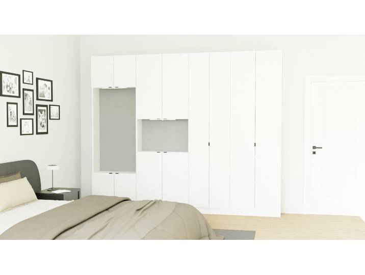 Individueller Kleiderschrank Premium Dekore Weiß­grau