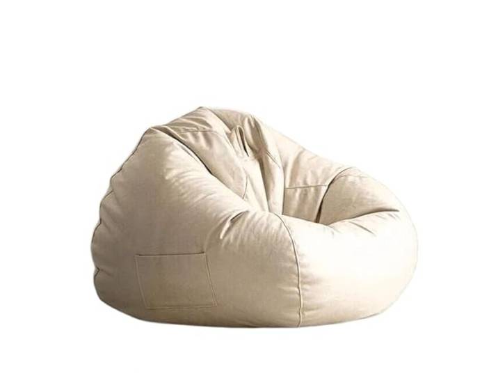 Xumh2024-3 Sitzsack Sitzsack-Stuhl, einzelnes Lazy-Sofa for Innenbalkon, Schlafzimmer und Wohnzimmer(Beige,Klein)