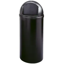 Mülleimer Rubbermaid Marshal Container 94,6 L Schwarz Mülleimer mit Druckdeckel und Beutelhalter, feuerfest