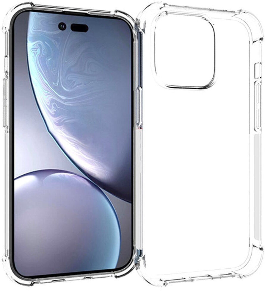INCOVER iPhone 14 Pro Shockproof Fleksibelt Plastik Bagside Cover - Gennemsigtig