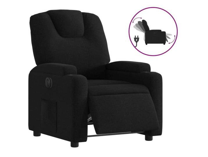 vidaXL Fauteuil relax électrique noir tissu