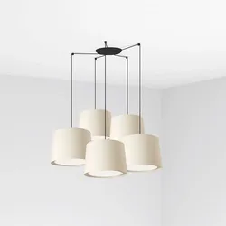Faro Pendelleuchte CONGA 5-flammig, 5xE27, IP20, schwarz, weiß FAR-64314-54-5L