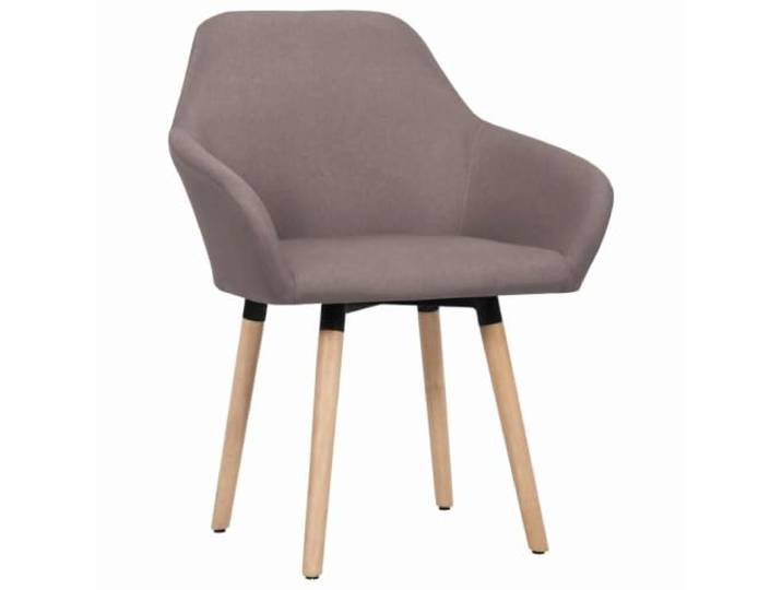 NKOPPFG Esszimmerstühle 2 STK. Taupe Stoff Gepolsterter Sitz, Armlehnen, Rückenlehne, schwarze Metallbeine, Massivholz, Esszimmer, Wohnzimmer