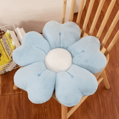 Inspire Picks Daisy Flower Plush Pillow Soft Cute Decorative Cushion For Bed & Sofa blue