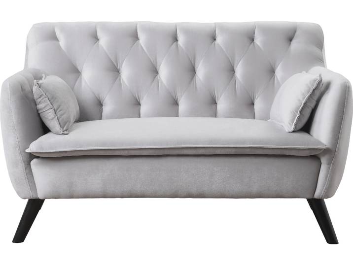 2-Sitzer GOODPRODUCT Janna , grau, B:132cm H:82cm T:80cm, Sofas, 2-Sitzer, inklusive 2 Zierkissen