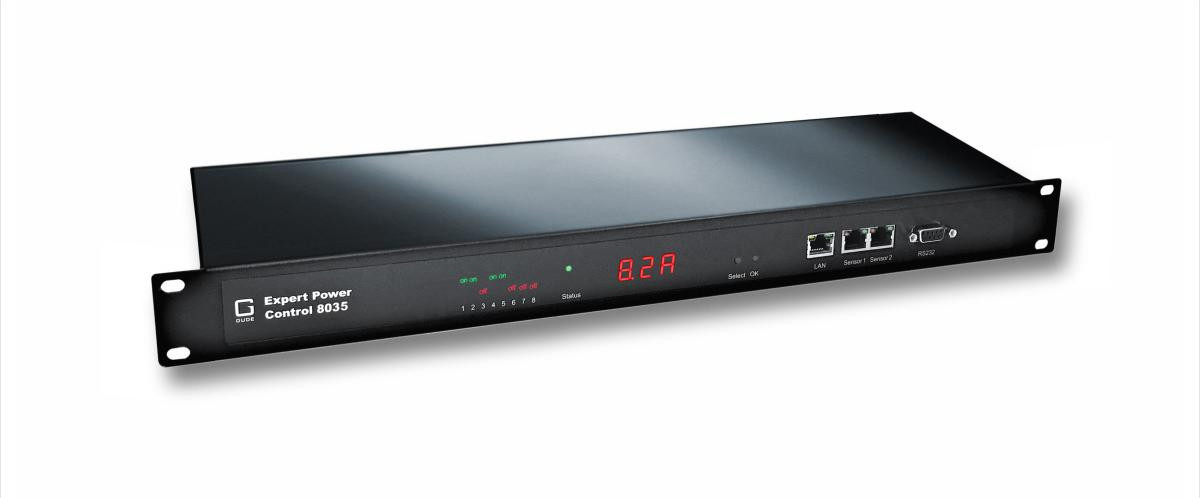 Güde 8035-2 Meetapparaat 1U met LED-indicator, 8 AC-uitgangen en C13-connector, zwart