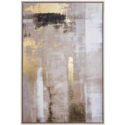 Bild Shades aus Leinwand und MDF-Holz, modern, Braun und Gold, 60x90 cm, rechteckig