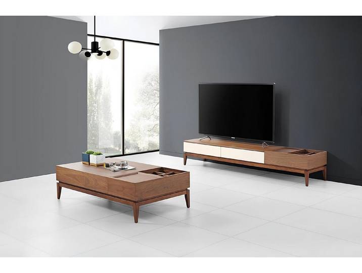 JVmoebel Wohnzimmer-Set Stilvolles Möbel-Set aus Holz in warmen Brauntönen, Made in Europa