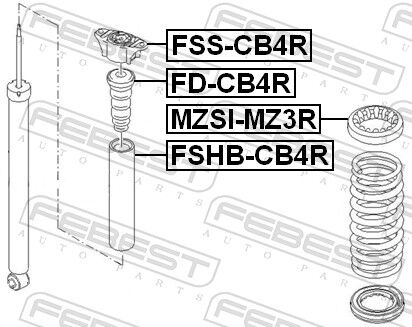 Febest Anschlagpuffer, Federung Fdcb4r Hinterachse Für Ford Mazda