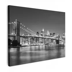 LEINWANDBILD New York - Brücke - Brooklyn - Schwarz und weiß - Architektur Wandbilder 80x60 cm