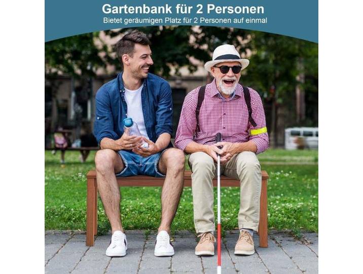 Banc de jardin 2 places en bois massif sans dossier assise à lattes résistant aux intempéries pour terrasse