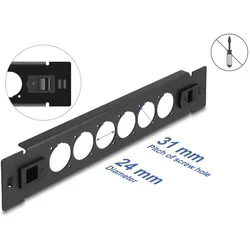 DELOCK 10 D-Typ Patchpanel 6 Port werkzeugfrei schwarz