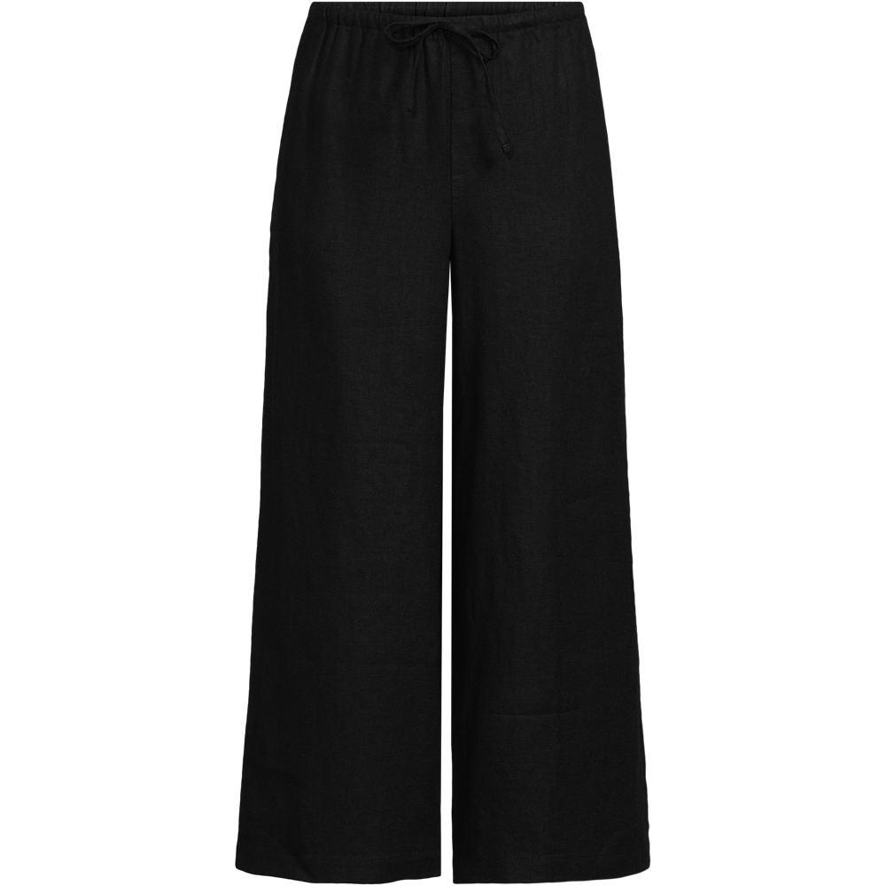 Weite Premium Reinleinen-Schlupfhose in 7/8-Länge für Damen in Petite-Größe, Damen, size: petite, Schwarz, Leinen, by Lands' End