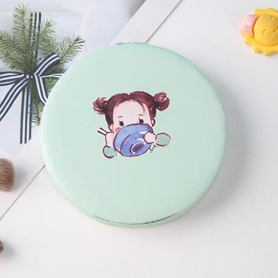 Fusion Finds Cute Cartoon Compact Mirror Travel Makeup Mirror With Double Sided Folding Design For Purse & Touch Ups cyan