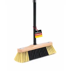 BawiTec Qualitäts Stubenbesen Zimmerbesen 30cm Breit mit Metallstiel Kehrbesen mit Stiel Haushaltsbesen weiche Borsten