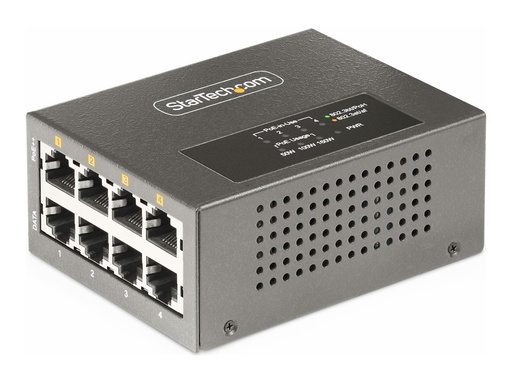 StarTech.com 4-Port Multi-Gigabit PoE++ Injector, bis 5G & 95W, Unmanaged - Power Injector (montierbar an DIN-Rail/Wand) (AS445C-POE-INJECTOR)