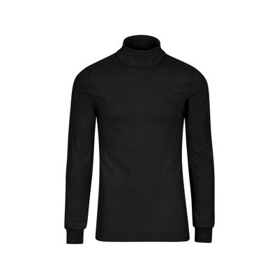 Rollkragenshirt TRIGEMA "TRIGEMA Langarm Ski- und Sport-Rollkragenpullover", Mädchen, Gr. XS, schwarz, Feinripp, 100% Baumwolle (Bio-Baumwolle kbA), Basic, normal, ohne Ausschnitt, Shirts