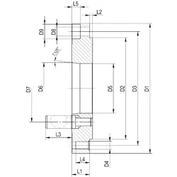 Röhm Stahl-Zwischenflansch nach DIN ISO 702-2 Flanschgröße 5 Ø 160 futterseitig nach DIN 6350 - 182968