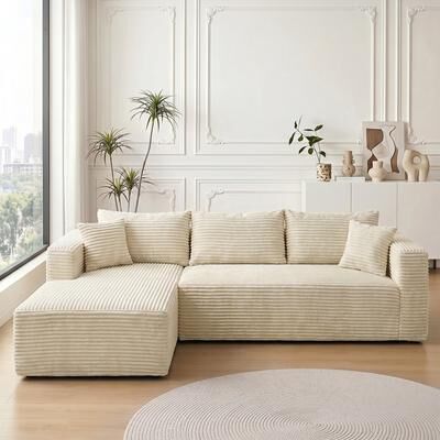 Modern Upholstered Modular Sectional Sofa with Flexible Chaise Seating by GDFStudio