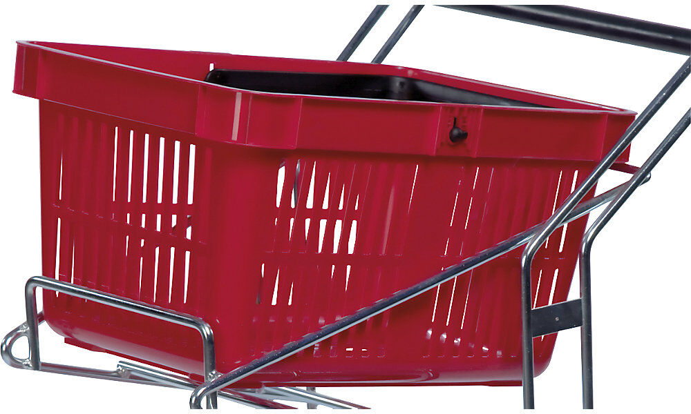 Korb für Einkaufswagen, Volumen 27 l, rot Kongamek