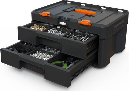 WORX BY KETER STACK N ROLL Opbergkast met 2 lades - Zwart - B/D/H: 48 x 33 x 23 cm