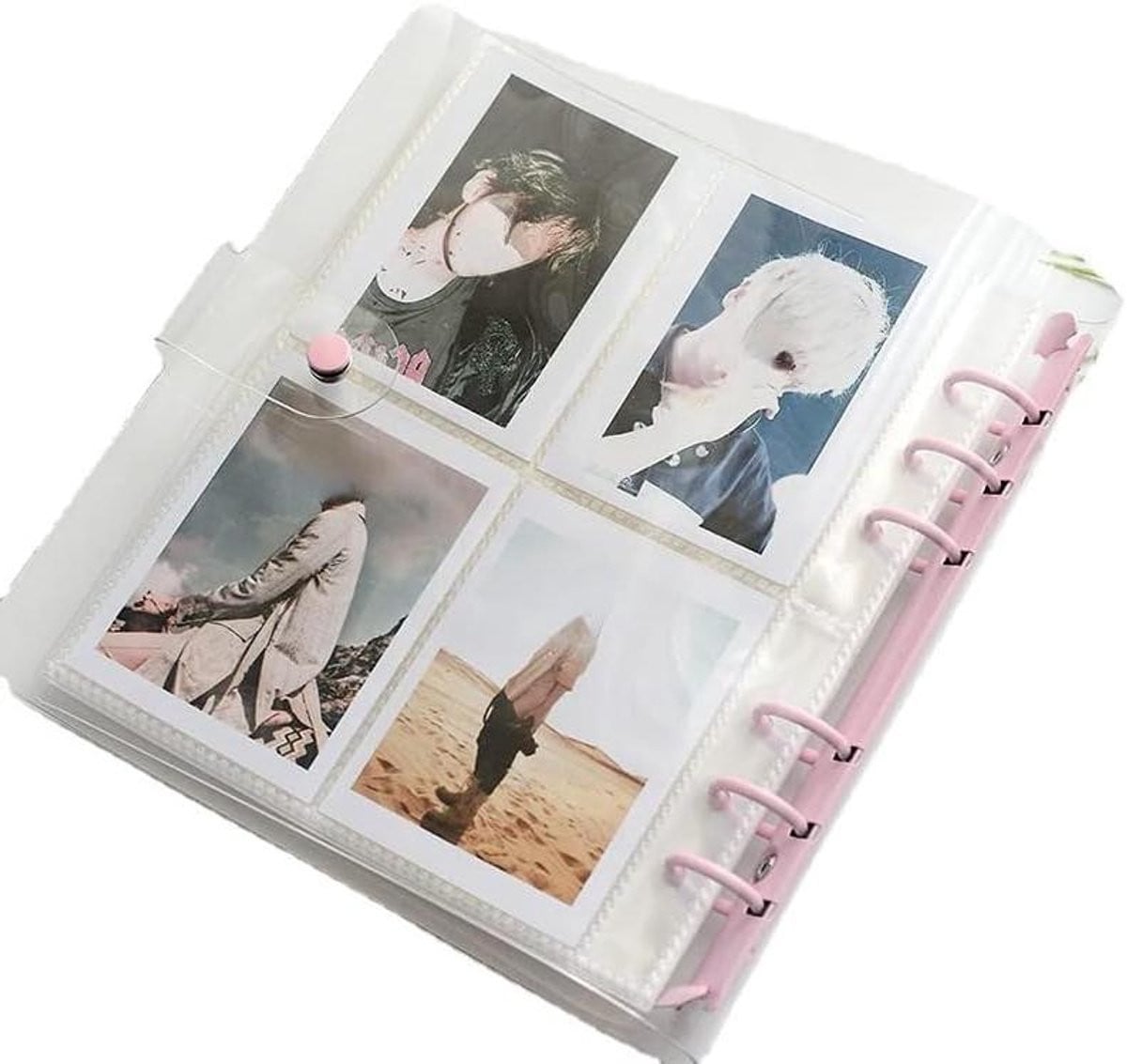 Fotokaart Binder Mini Album met 40 Zakken - Hol Ontwerp - Roze