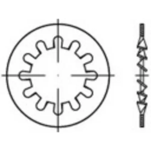 TOOLCRAFT 138346 Zahnscheibe Innen-Durchmesser: 23mm DIN 6797 Federstahl 100St.