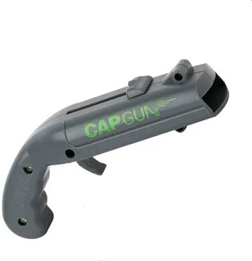 Uplifted Trends Cap Gun Beer Bottle Opener Fun Party Bar Tool & Beverage Launcher grey