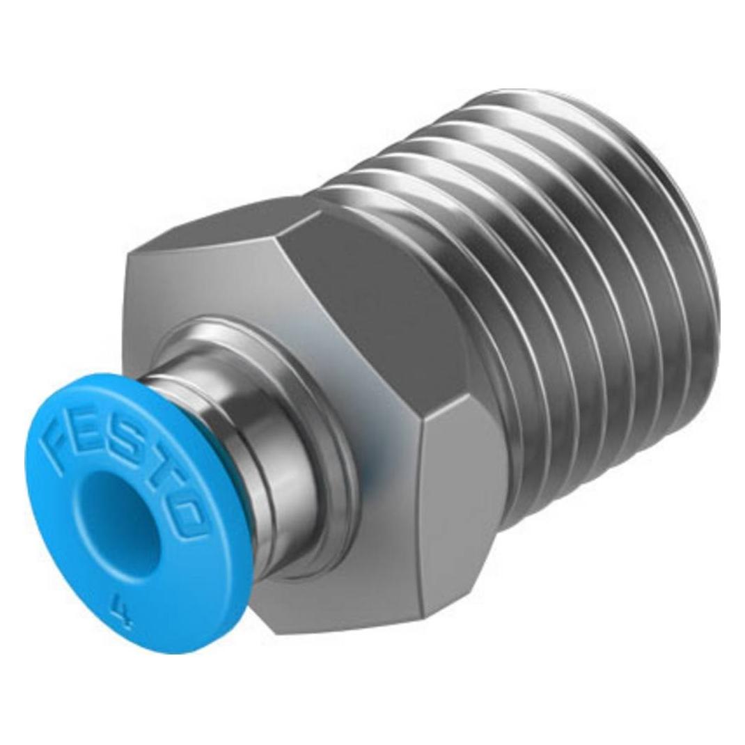 Festo Male Connector, R1/4 to 4mm Tube (QS-1/4-4)