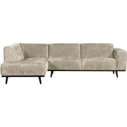 Ecksofa Statement aus Struktursamt, modern und gemütlich, links, Creme Wheatfield