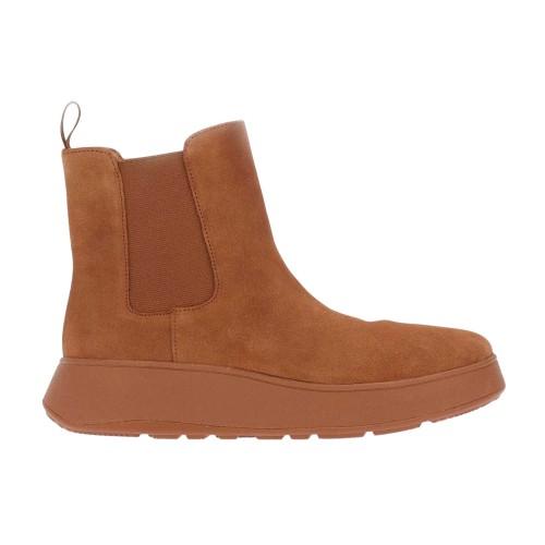 Fit Flop Dames/Dames F-Mode Suede Flatform Chelsea Laarzen (Tan)