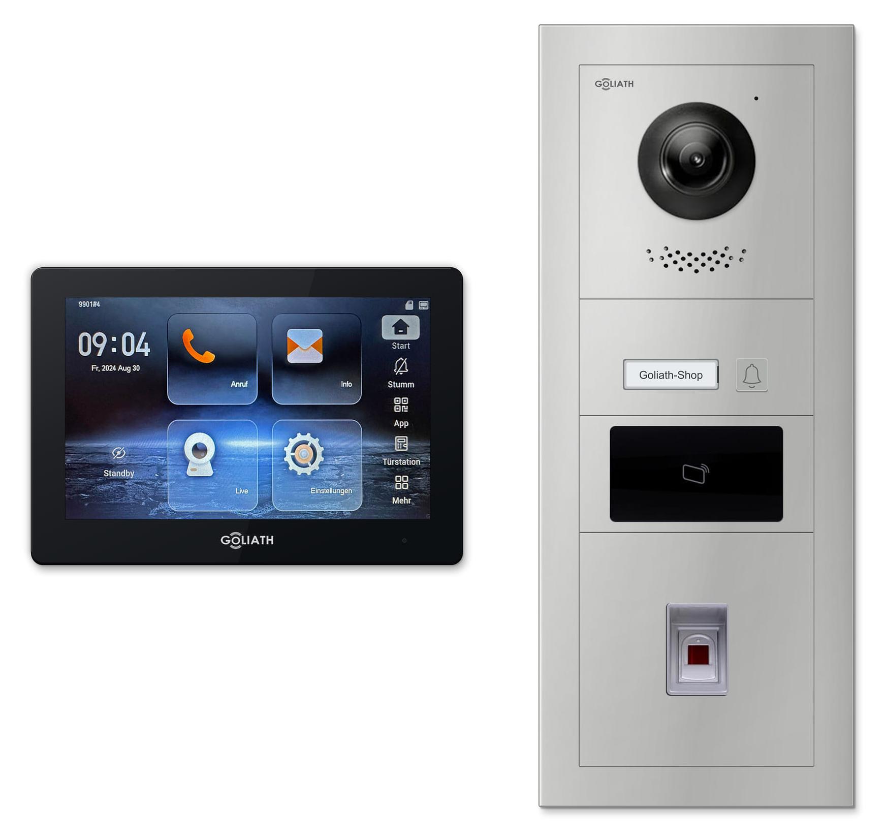 Goliath Premium IP GL-IPH145.6 Video-Türsprechanlage, 1 Familie, 1× 7 Zoll Schwarz, Silber, Aufputz