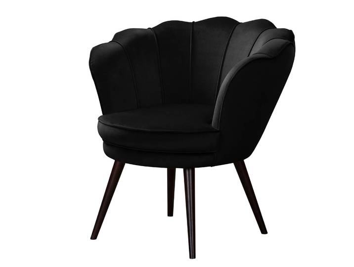 Sessel ZEPEDEUS - Füße Dunkel Schwarz/Schwarz Samt Ravi 75 x 74 x 75cm