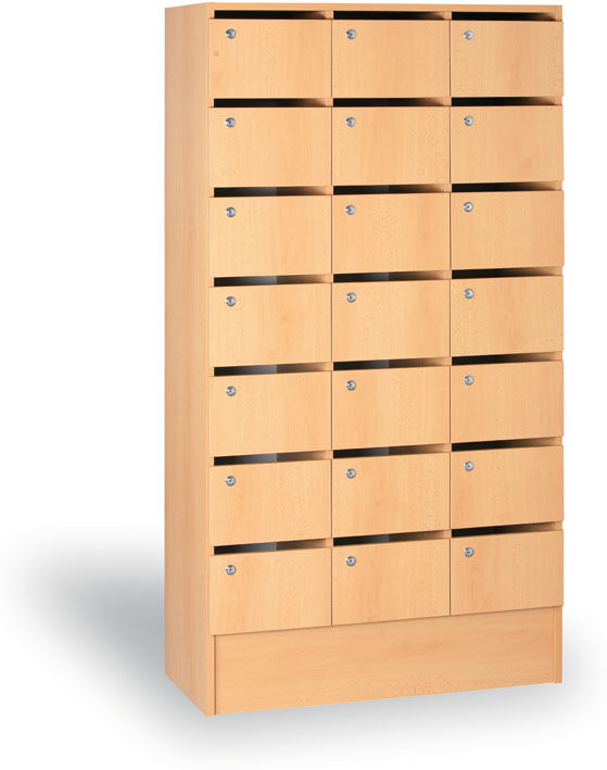 B2B Partner Schrank mit Postfächern, 21 Fächer, Buche