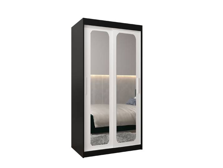 ABIKS MÖBEL Schwebetürenschrank Promo T3 Schlafzimmerschrank - mit Spiegel, Kleiderstange, Regalen