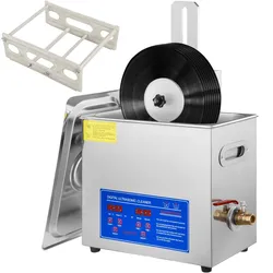 VEVOR Ultraschallreiniger Ultraschall Reinigungsgerät 6 L Ultraschall Reinigungsmaschine für Schallplatten 180 W einstellbare Zeit, Schallplattenreiniger Edelstahl 40 KHz Reinigungsgerät