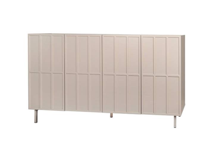 Mid.you Sideboard Velin, Beige, Kaschmir, Metall, 4 Fächer, 160x89x40 cm, Bsci, Kleinmöbel, Kommoden, Sideboards