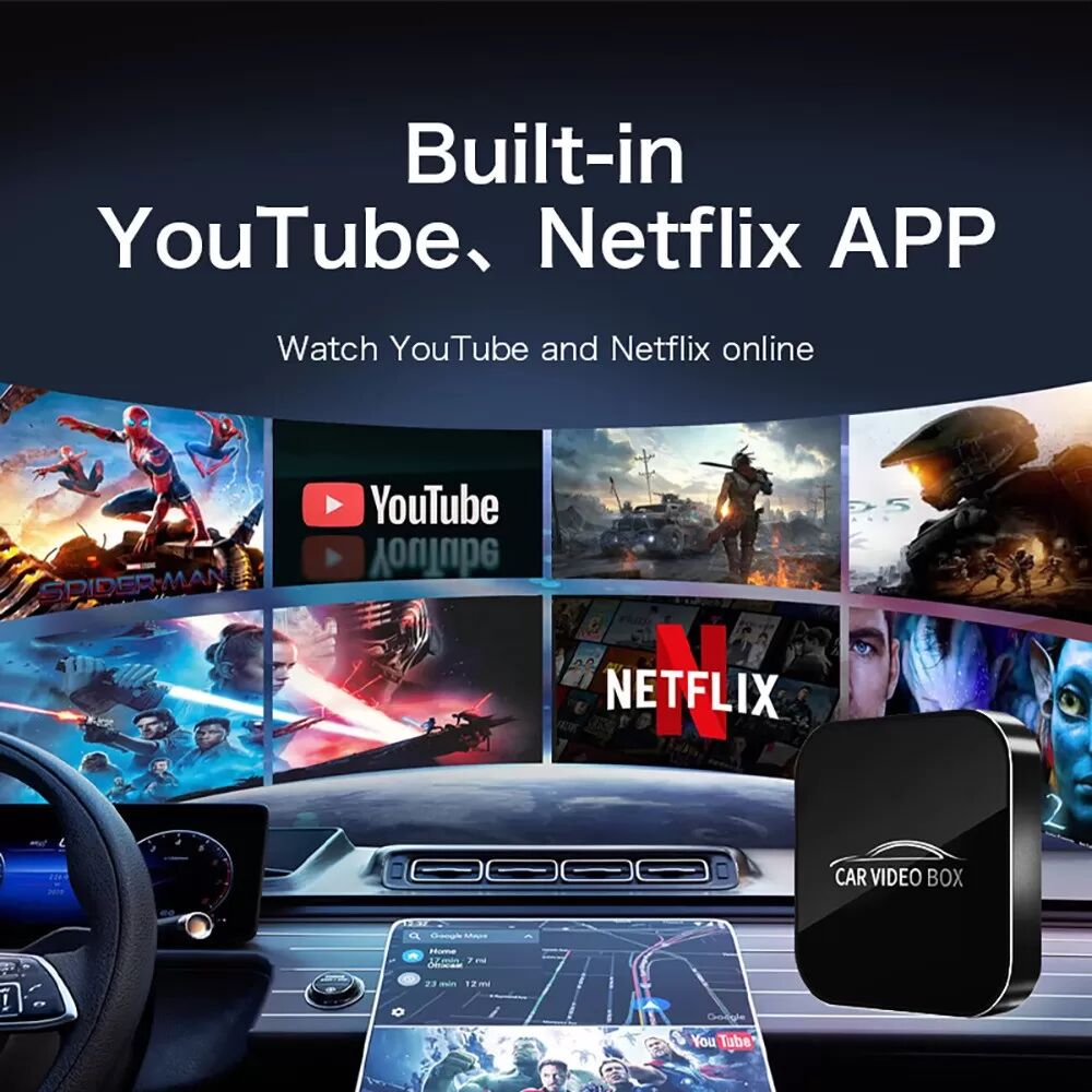 INF Car Android Box – 2+16G: Kabelgebundenes CarPlay zu kabellosem CarPlay Adapter, Android 12.0, CarPlay & Android Auto 3-in-1