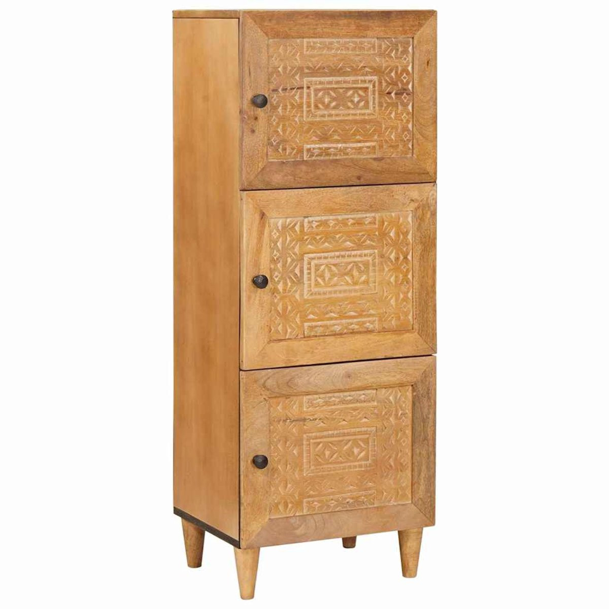 vidaXL Highboard van massief mangohout - Lichtbruin - B: 40 cm, D: 33 cm, H: 110 cm