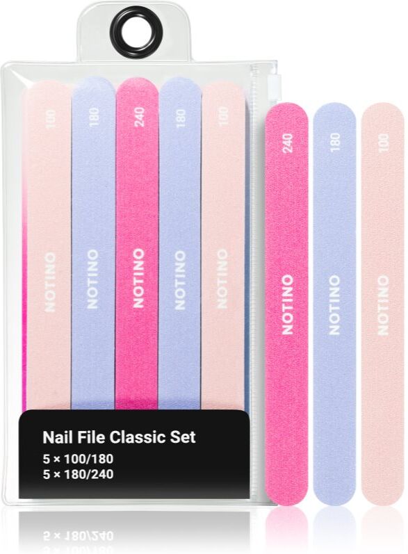 Notino Nail File Classic Set 100/180x5 180/240x5 kit de limes à ongles