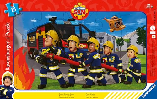 Ravensburger Fireman Sam framepuzzel Onze redders in actie - 15-delig