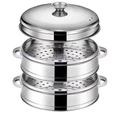 2-lagiger Edelstahl-Dampfgarer mit Deckel Ø22,5cm
