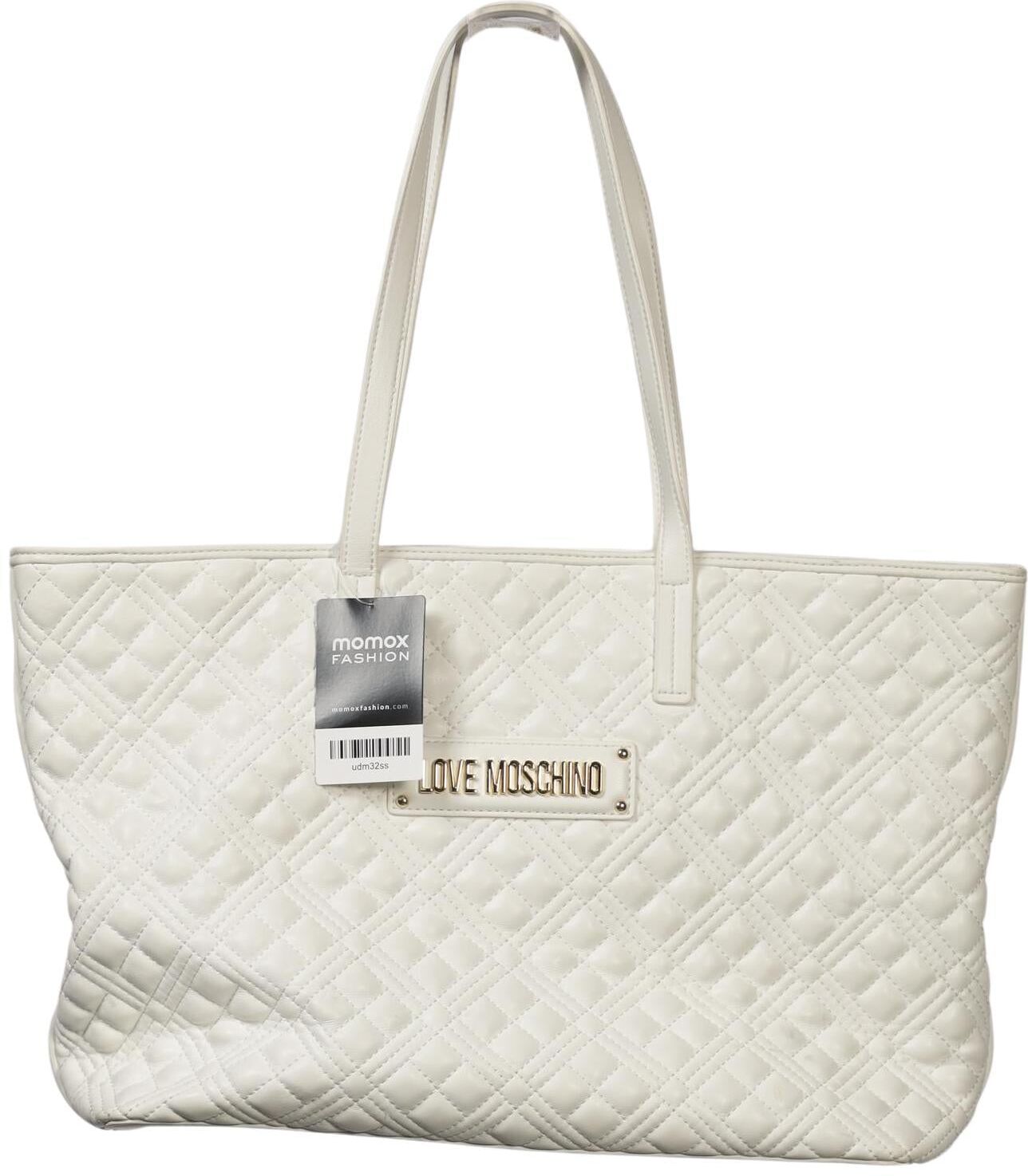 Love Moschino Damen Handtasche gross, Cremeweiß, Kunstleder - Second Hand