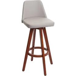 Barhocker MCW-C43, Barstuhl Tresenhocker, Holz Kunstleder drehbar ~ taupe