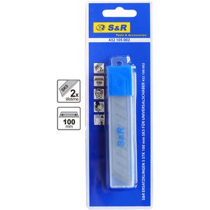 S&R Schaberklinge 432.105.002, 100mm, für Tapetenschaber 432.100.002, 5 Stück