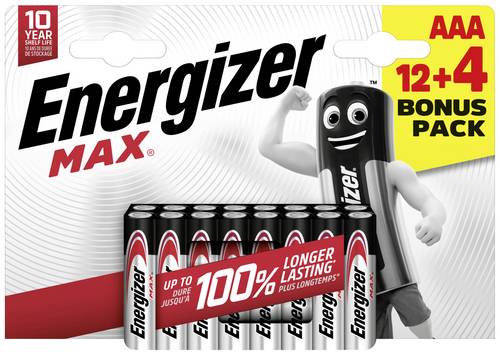 Energizer Max Micro (AAA)-Batterie Alkali-Mangan 1.5V 16St.