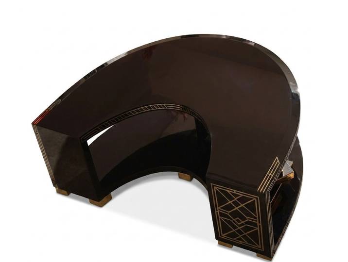 JVmoebel Couchtisch Couchtisch Schwarz Glas Edelstahl Modern Gemustert Art Deco Wohnzimmer (1-St., 1-tlg), Gemustert