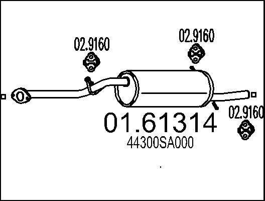 Mts Endschalldämpfer 01.61314 Für Subaru