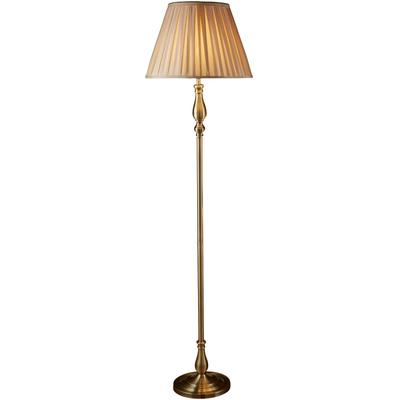 SEARCHLIGHT Stehlampe "Flemish Floor Lamp- Antique Brass Pleated Shade", gold (antikmessing), 1, Ø 40,5cm H: 164cm, 1 Stk., Leuchten, Stehlampe