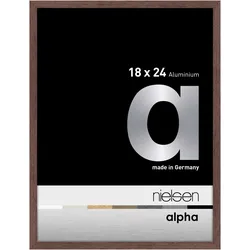 Nielsen Bilderrahmen Alpha Aluminium Normalglas / Floatglas / Wengé hell Echthol...